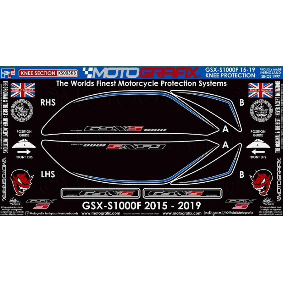 モトグラフィックス ボディパッド KNEE GSX-S1000/F MT-KS003KB