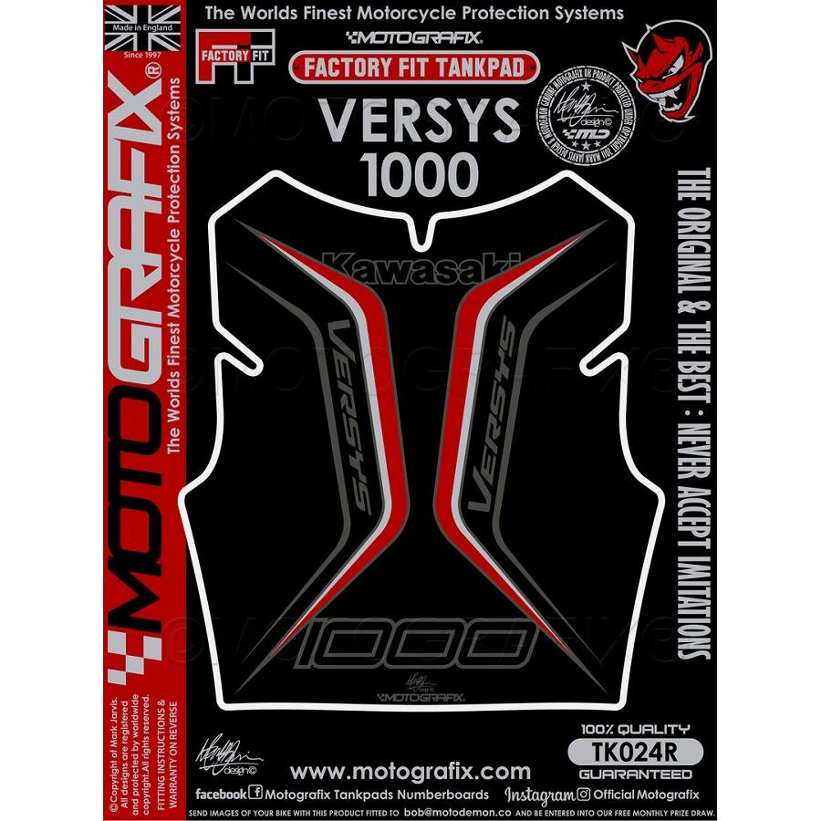 モトグラフィックス タンクパッド ブラック/レッド VERSYS1000 MT-TK024R
