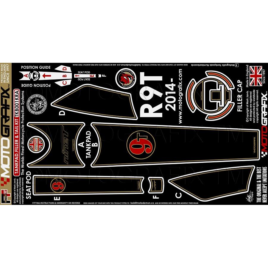 モトグラフィックス ボディパッド TANK＆SEAT KIT BMW R Nine T MT-TKB001KRA
