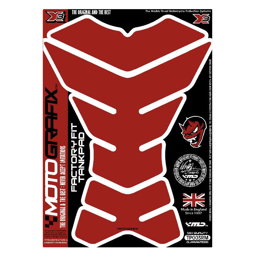 モトグラフィックス タンクパッド プレーン レッドメタリック MT-TP003RM