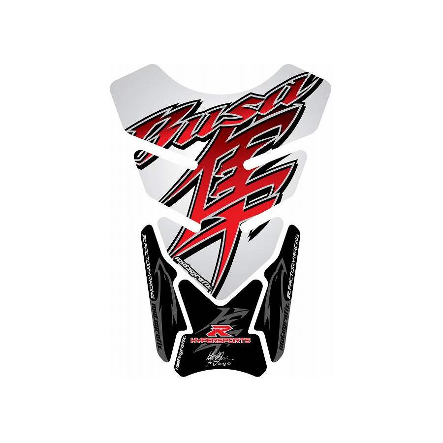 モトグラフィックス タンクパッド シルバー/ホワイト GSX1300R隼 MT-TS019SW