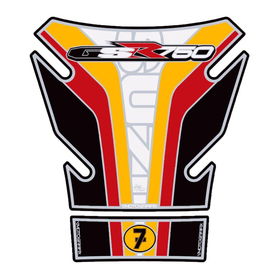 モトグラフィックス タンクパッド イエロー/ホワイト GSR750 MT-TS027HS