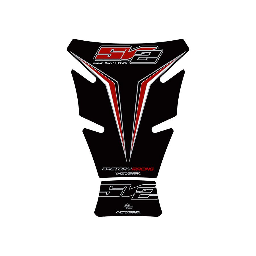 モトグラフィックス タンクパッド ブラック/レッド SV650S/1000S MT-TS028KR