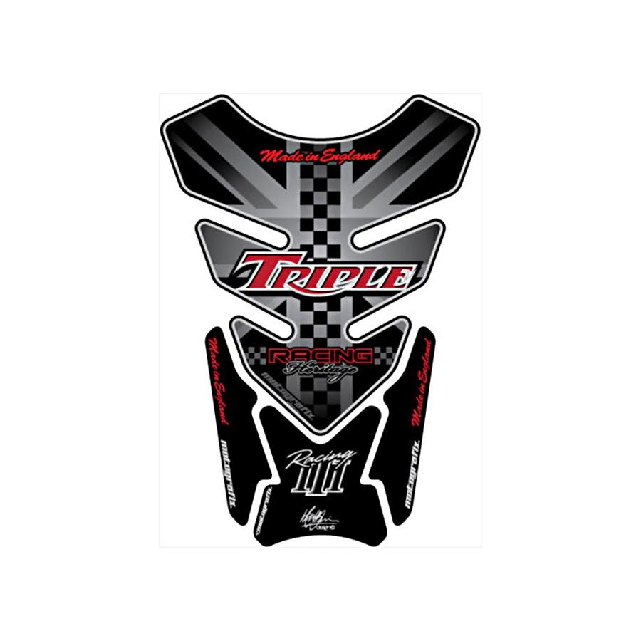 モトグラフィックス タンクパッド ブラック/レッド TRIUMPH QUADPAD MT-TT013KR