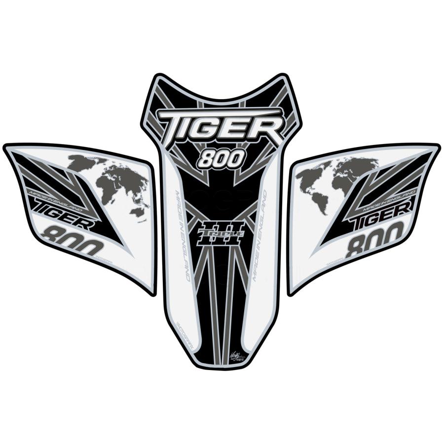 モトグラフィックス タンクパッド ホワイト/グレー TRIUMPH Tiger800 10-17 MT-TT029WKUJ