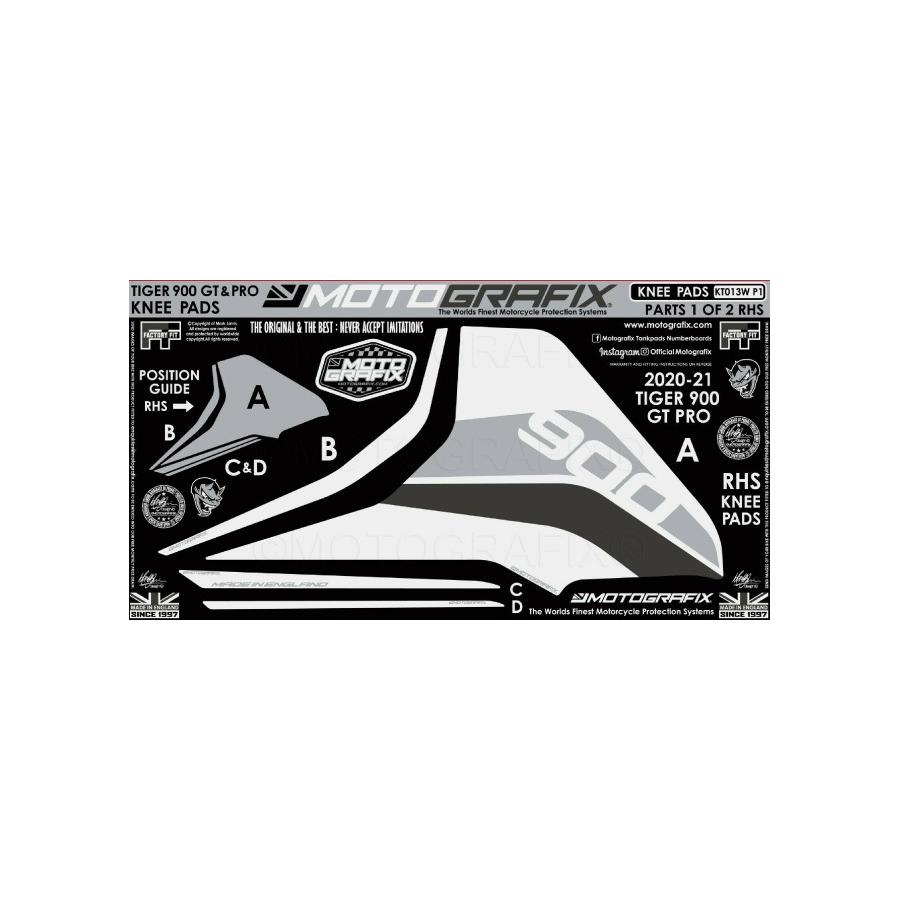 モトグラフィックス ボディパッド KNEE 右側 TRIUMPH Tiger900 GT Pro MT-KT013W-P1 12,540円