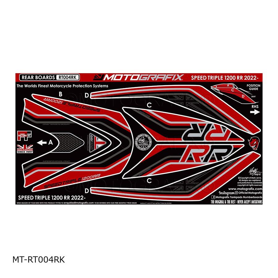 モトグラフィックス REAR ボディパッド Speed Triple1200RR MT-RT004RK 12,540円