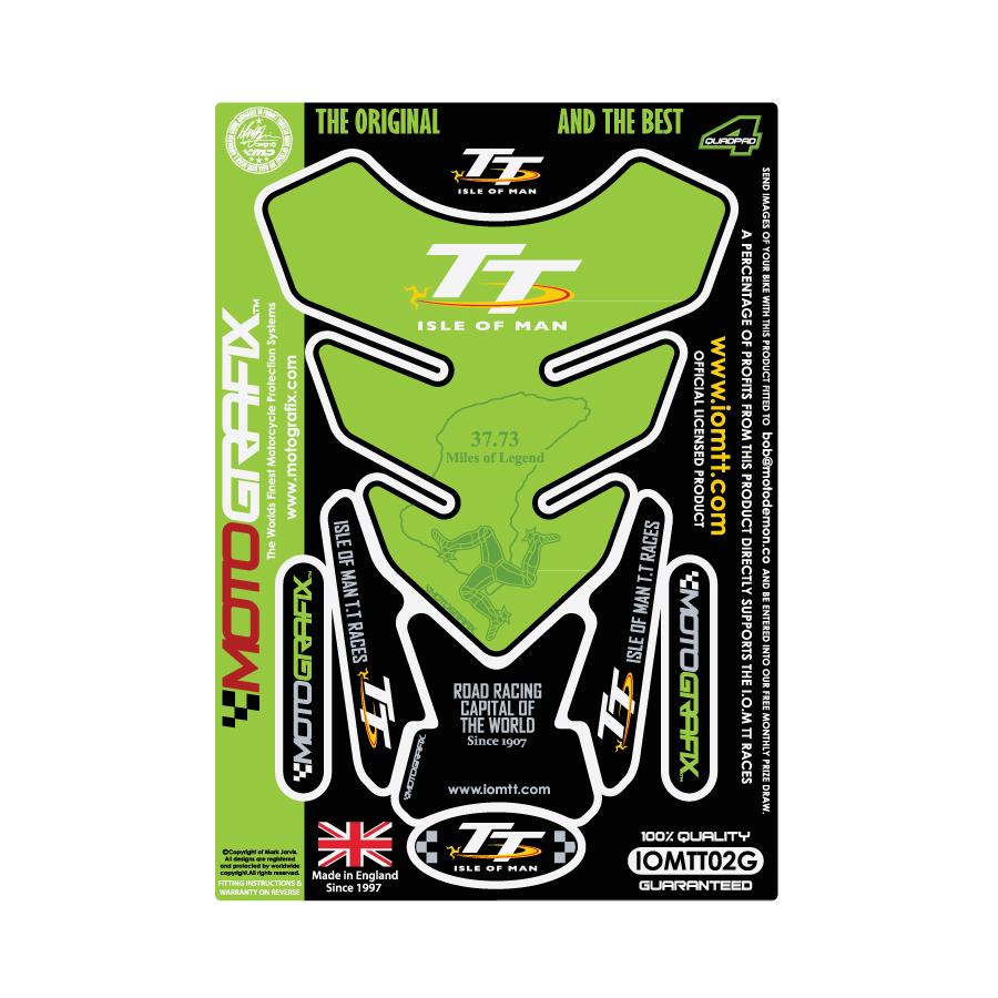 モトグラフィックス タンクパッド グリーン Official TT Races MT-IOMTT02G