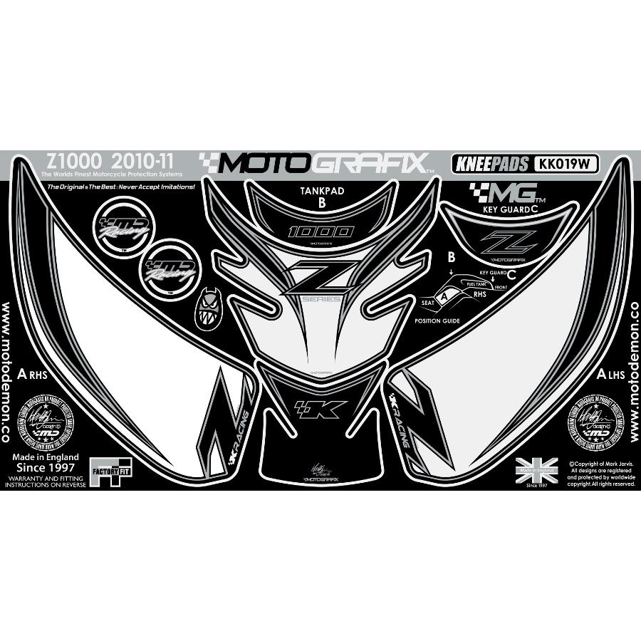 モトグラフィックス ボディパッド KNEE/タンクパッド Z1000 MT-KK019W