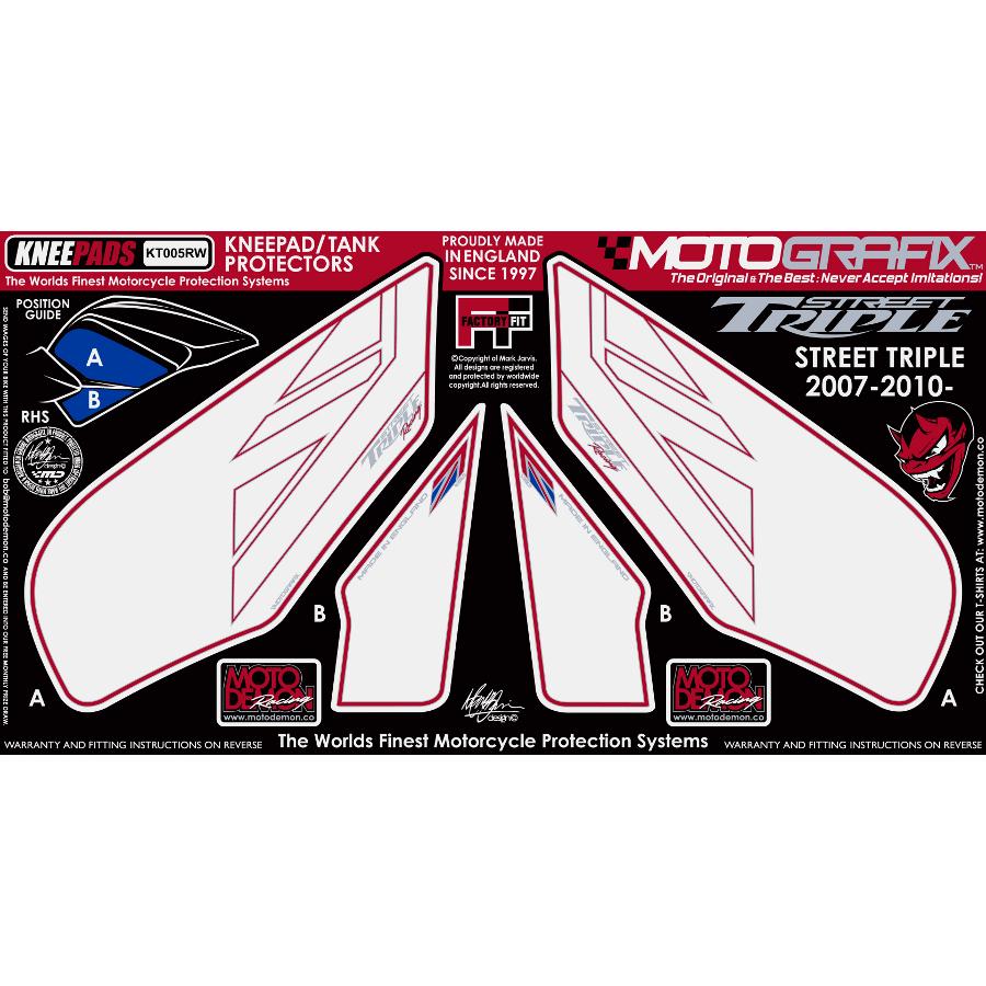 モトグラフィックス ボディパッド KNEE STREET TRIPLE MT-KT005RW