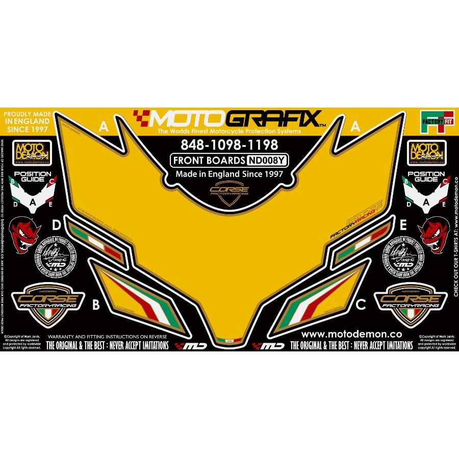 モトグラフィックス ボディパッド FRONT 848/1098/1198 MT-ND008Y