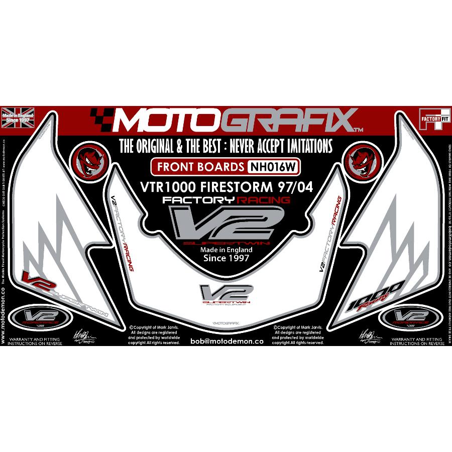 モトグラフィックス ボディパッド FRONT VTR1000FIRE STORM 97-04 MT-NH016W