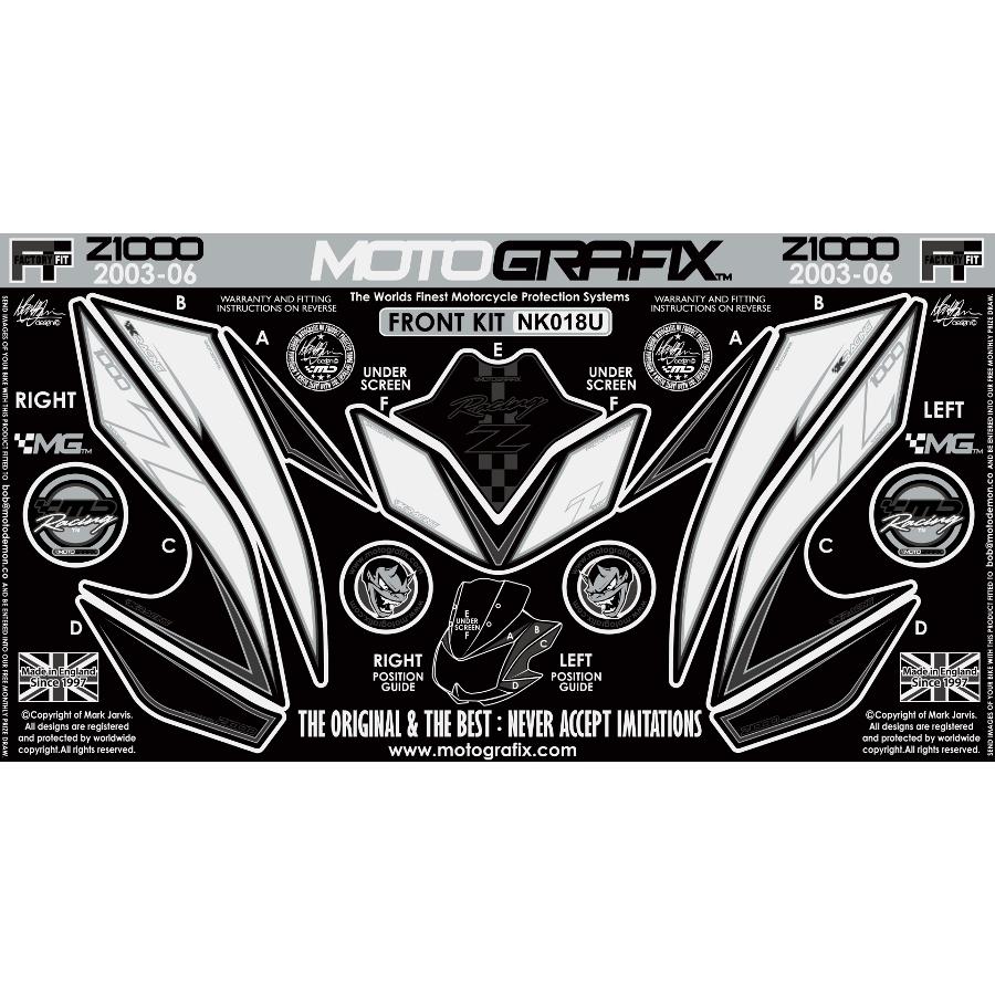 モトグラフィックス ボディパッド FRONT Z1000 MT-NK018U