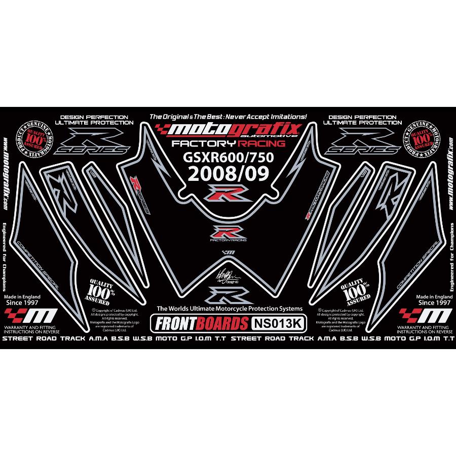 モトグラフィックス ボディパッド FRONT GSX-R600/750 K8/K9 MT-NS013K
