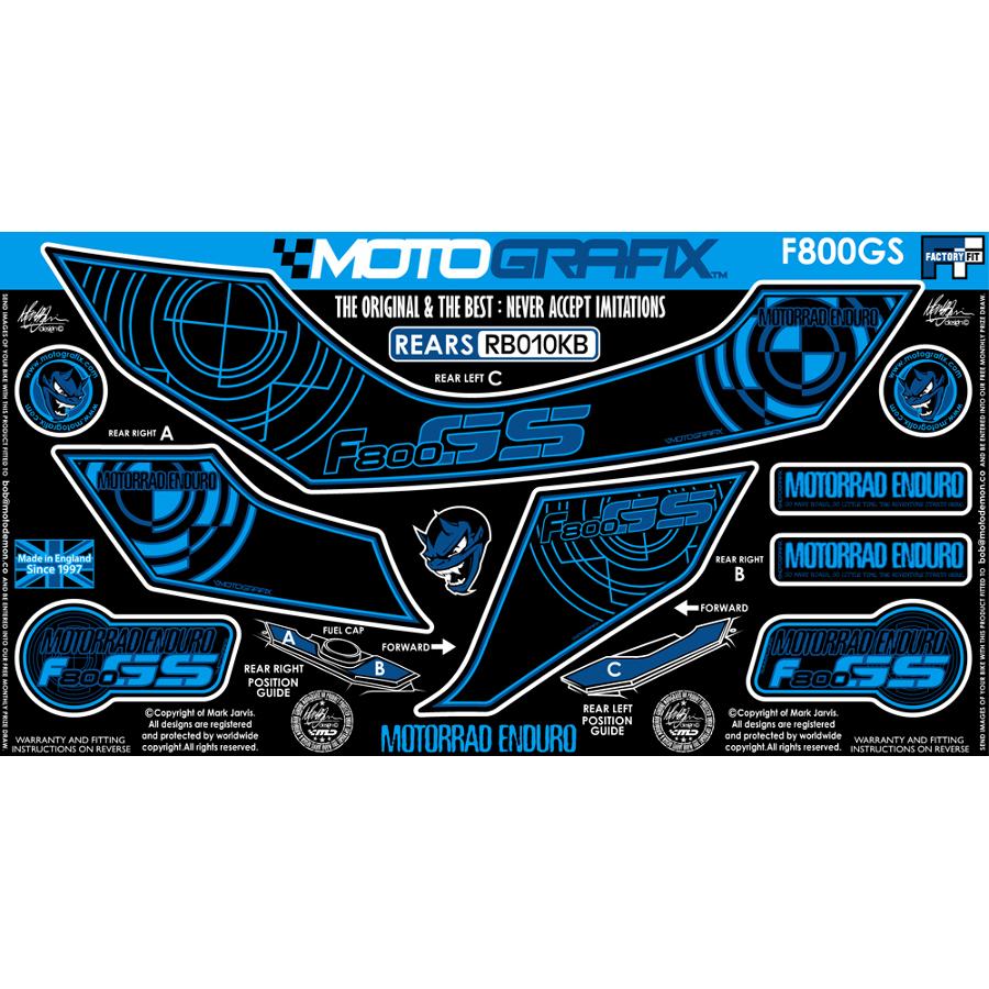 モトグラフィックス ボディパッド REAR F800GS MT-RB010KB