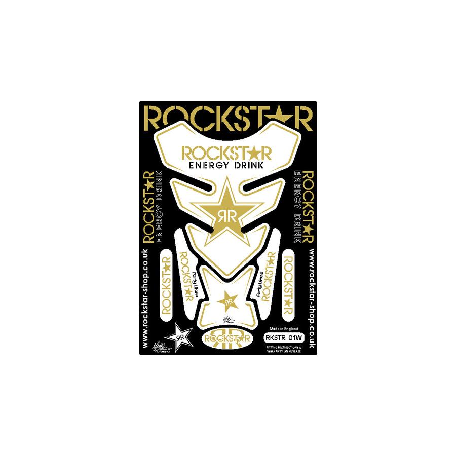 モトグラフィックス タンクパッド ホワイト ROCKSTAR01 MT-RKSTR01W