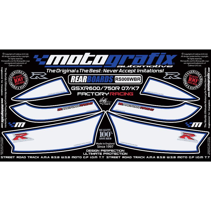 モトグラフィックス ボディパッド REAR GSX-R600/750 K6/K7(06/07 MT-RS008WBR