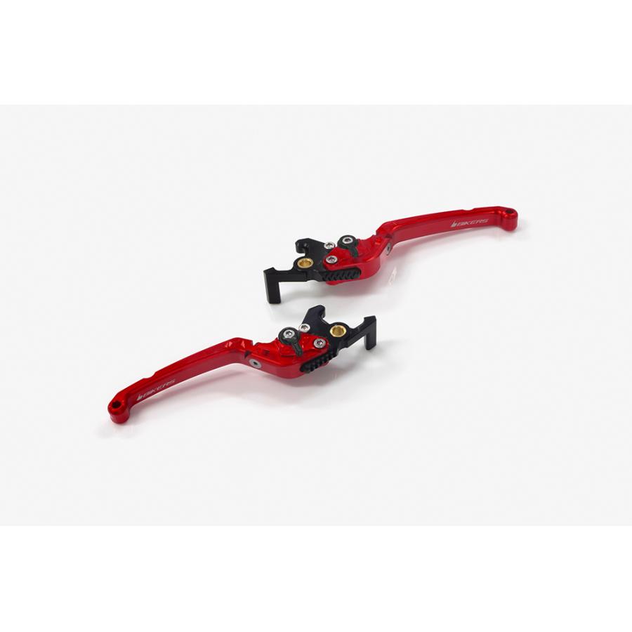 BIKERS(バイカーズ) ブレーキ レバー XMAX アルミビレット 可倒式 6段階調整 フラット レッド BK-Y0559-RED