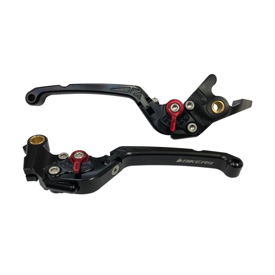特別プライス BIKERS(バイカーズ) ブレーキ レバー XMAX アルミビレット 可倒式 6段階調整 フラット レッド BK-Y0559-RED 