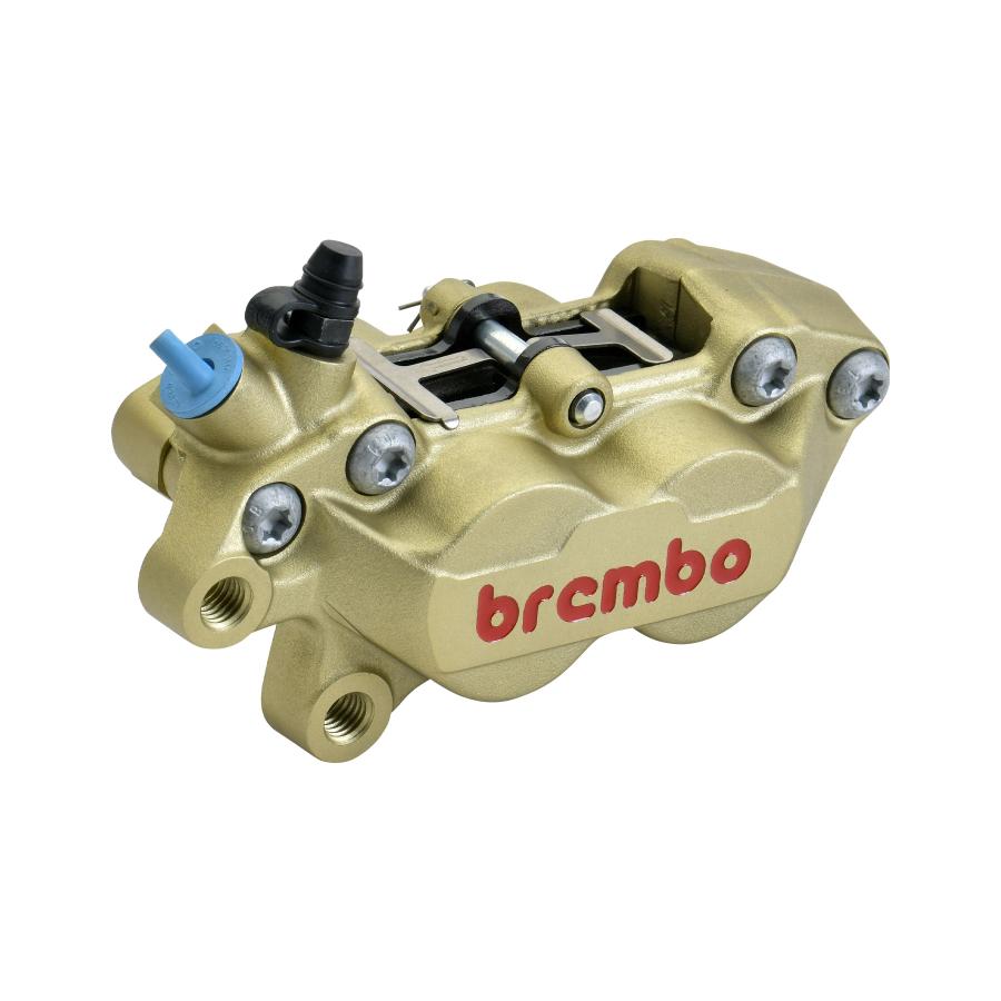 brembo (ブレンボ) P4-40R アキシャル 4P キャリパー ゴールド レッドロゴ 左 Φ30/34 取付ピッチ:40mm 20-5165-74