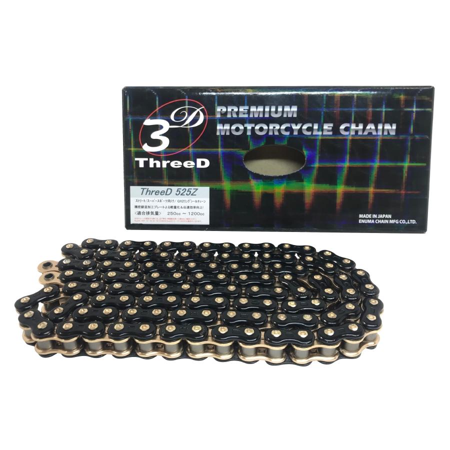 TreeD (スリード) チェーン 525Z BLK＆GLD 114L MLJ 525Z-BK/GP-114