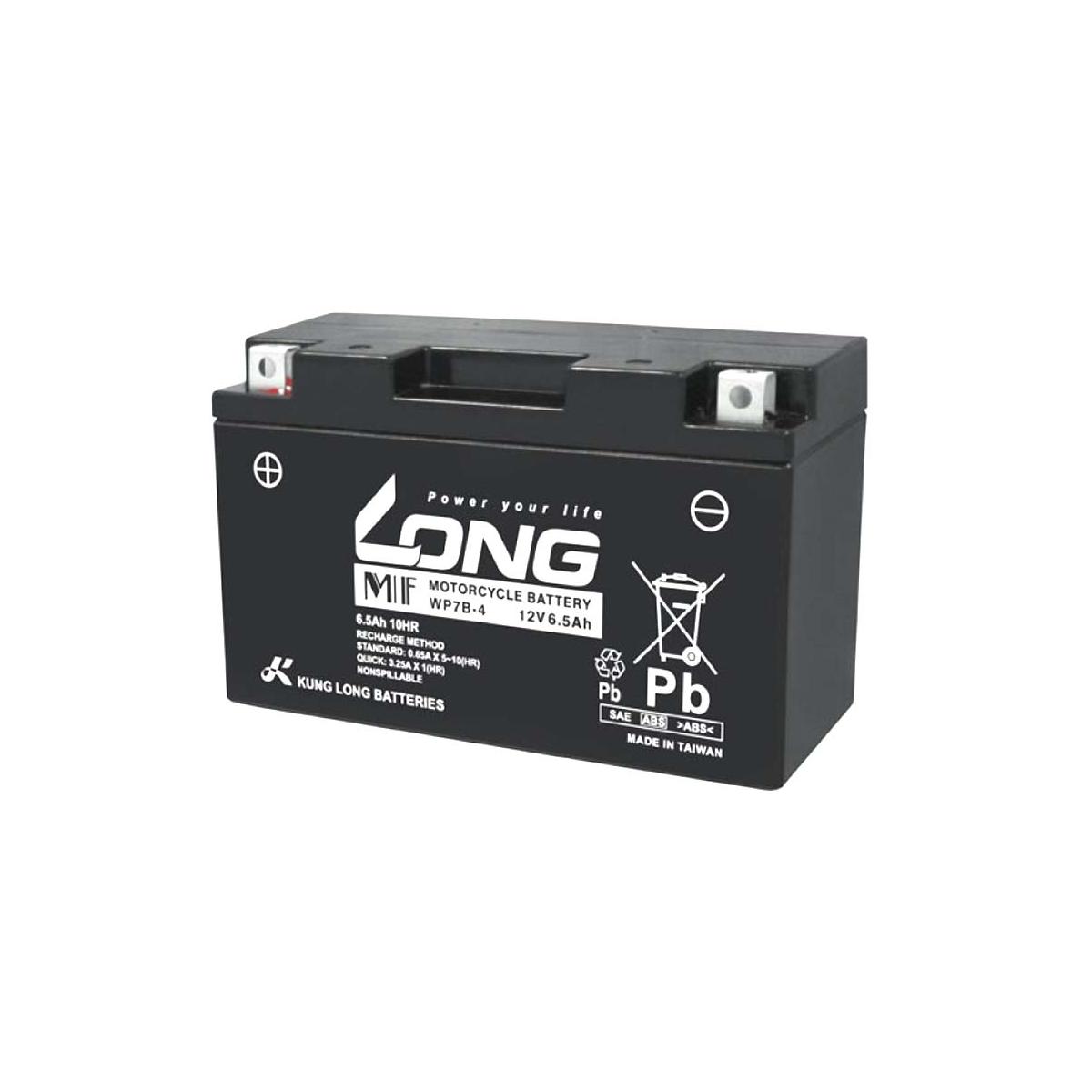 ロングバッテリー バッテリー 12V/6.5Ah 液注入済 互換 YT7B-BS/GT7B-4/FT7B-4 WP7B-4