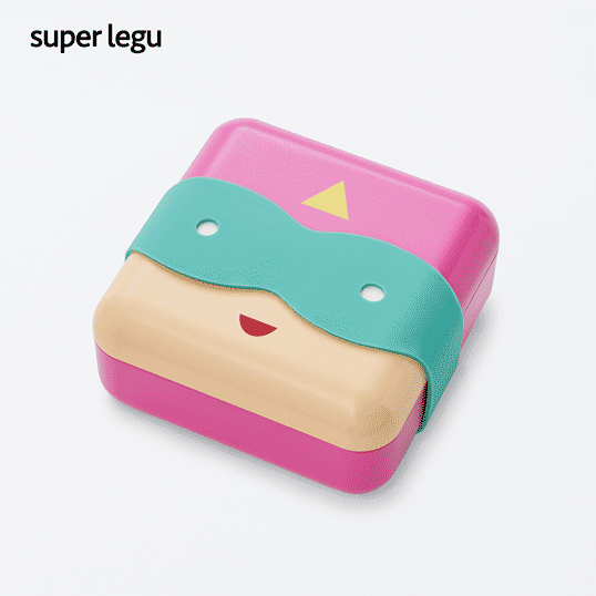 SUPER HERO LUNCH BOX（super legu）スーパーヒーローランチボックス（スーパーレグ）シリコーンバンドのマスクを付けて、ヒーローに変身するランチボックスアウトドア 運動会 レジャーお弁当箱高度な塗装技術によるスムースな手触り画像