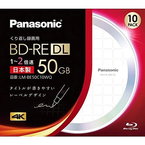 レーベルカ パナソニック ＢＤ−ＲＥ録画用 ５０ＧＢ ２倍速 １０枚Ｐ