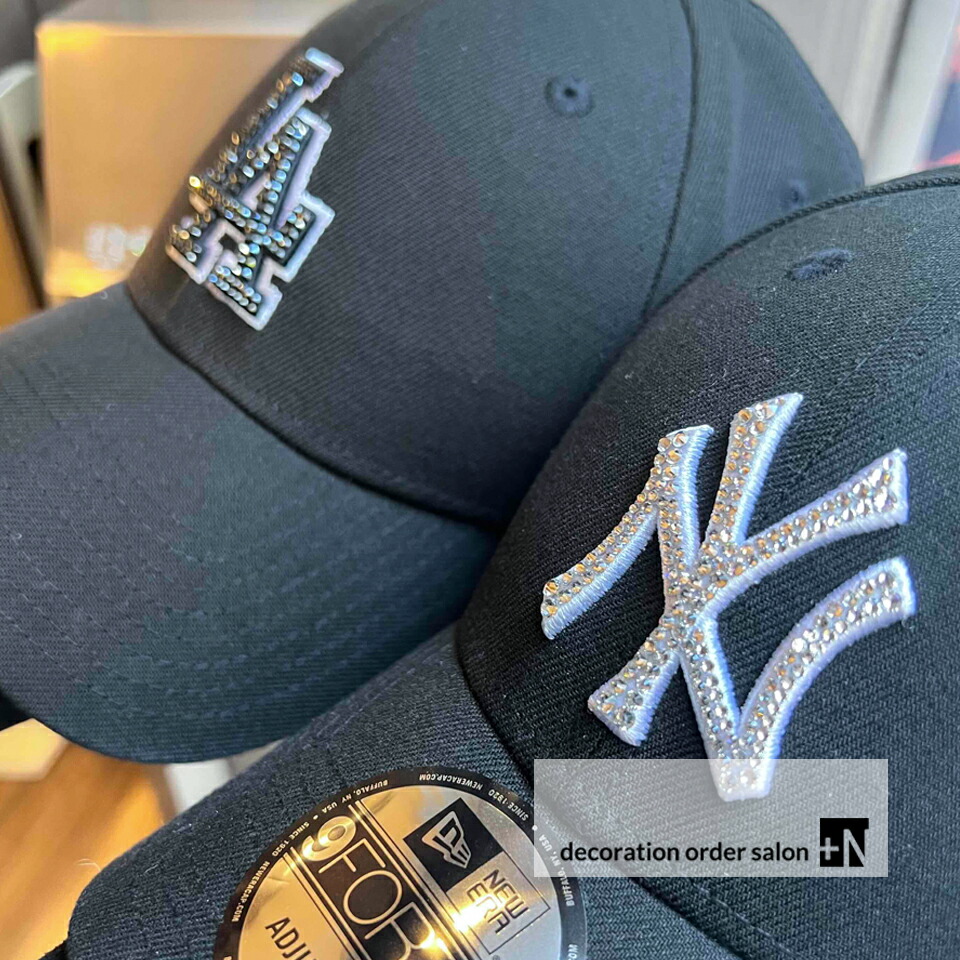 ニューエラ　デコ　NEWERA スワロフスキー　GDRdeco ヤンキース NEW ERA - ニューエラ デコキャップ スワロフスキー ブラック