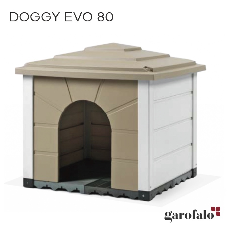 展示品 犬小屋 屋外 中型犬 ドッグハウス ペットハウス おしゃれ ドギーエヴォ トスカーナ 中型犬 ペットハウス ドギーエヴォ 80 イタリア製 Garofalo ガロファロ プラスチック樹脂製 送料無料 エクステリア通販プルーマガーデンgarofalo ガロファロ ドギーエヴォ 80