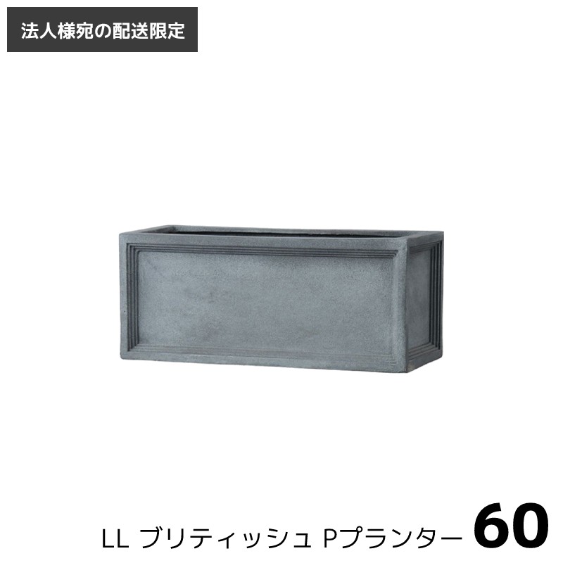 プランター 植木鉢 大型 おしゃれ [法人様への配送限定] ファイバー製 LLブリティッシュPプランター 60cm Sサイズ 30L 底穴あり クール 長方形 角形 軽量 軽い プラスチック 北欧 リードライト 鉢カバー