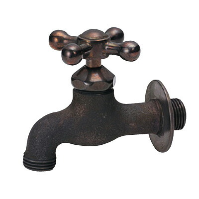 立水栓用の飾り蛇口 F2 1 庭の外流し 水栓柱 おしゃれ 蛇口 おしゃれ Fシリーズ ブロンズメッキ 立水栓向け ハンドル 送料無料 水栓 クロス 立水栓向け 飾り水栓 エクステリア通販プルーマガーデン