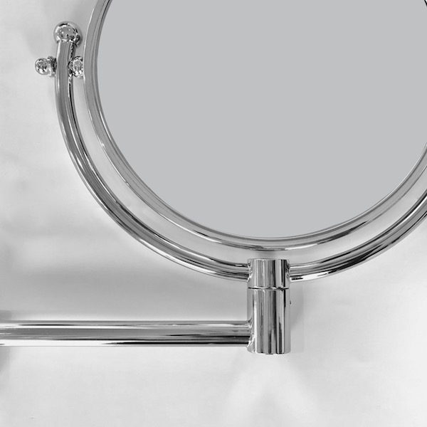 【楽天市場】拡大鏡 ホテルミラー 壁付け 壁掛け 高級アームミラー 両面 鏡 5倍 クロームシルバー ウォールミラー 伸縮 化粧ミラー 洗面