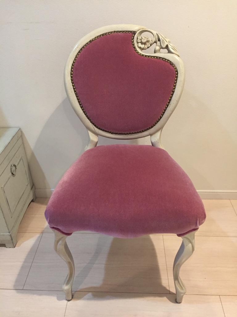 【アンティーク ヴィンテージ家具】【フラワーデザイン猫脚チェア】アメリカ 輸入 椅子 店舗什器 ディスプレイ