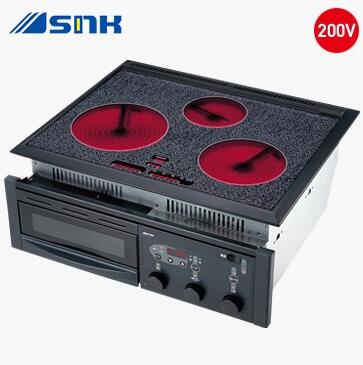 SRH-BR236AG -三化産業 ビルトはたご屋印字機 ハイラジエントヒーター  60糎幅・3口印字機・食べ物屋付