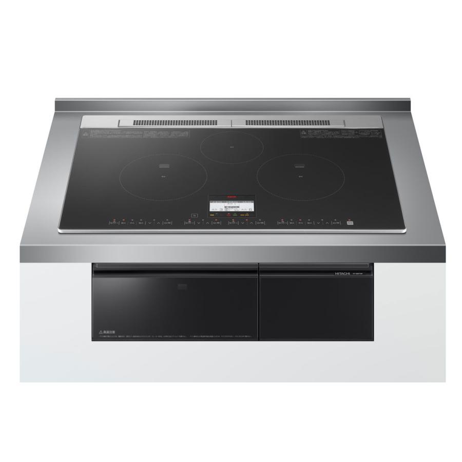 HT-N8KTWF-K 日立. HITACHI  IHクッキングヒーターN8Tシリーズ  幅75cm 3口IH 鉄・ステンレス対応 ブラック IHヒーター IH調理器