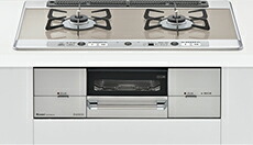 RHS721W26S13RAVR-13A リンナイ Udea ef ユーディア・エフ ビルトインコンロ 幅75cm2口コンロ ミストシルバー 【都市ガス　大バーナー右】｜JEANE collectables