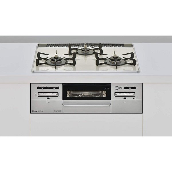 【店卸し資産品即日さし出し】 RS31W27P15DGVW-LPG プロパンガス リンナイ  ビルトインコンロ Mytone マイ声の調子 オート食べ物屋 幅60糎 無水両面焼き食べ物屋 ダブル高射撃能力 パール水晶：皮膚軟化剤白いこと しろがね色 ココットプレート嘱する
