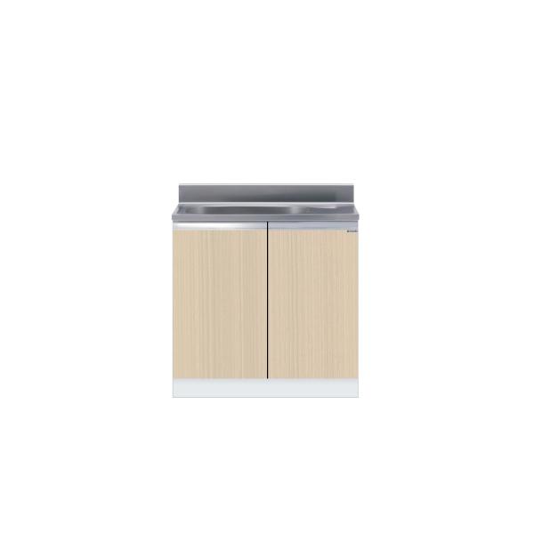 薄型組合せ型流し台 一槽流し台 間口80cm ワンド onedo KTD4-80-80S-左-RV 壁出し水栓仕様 木目 パターンカラー メーカー直送【東北エリア～関西エリアのみ配送可】