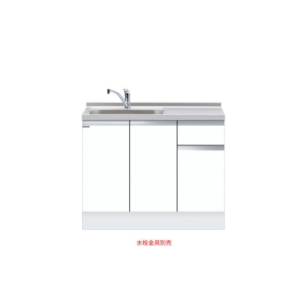 深型組合せ型流し台 一槽流し台 間口105cm ワンド. onedo KTD6-85-105DS-右-SW トップ出し水栓仕様 レギュラーカラー メーカー直送【東北エリア～関西エリアのみ配送可】