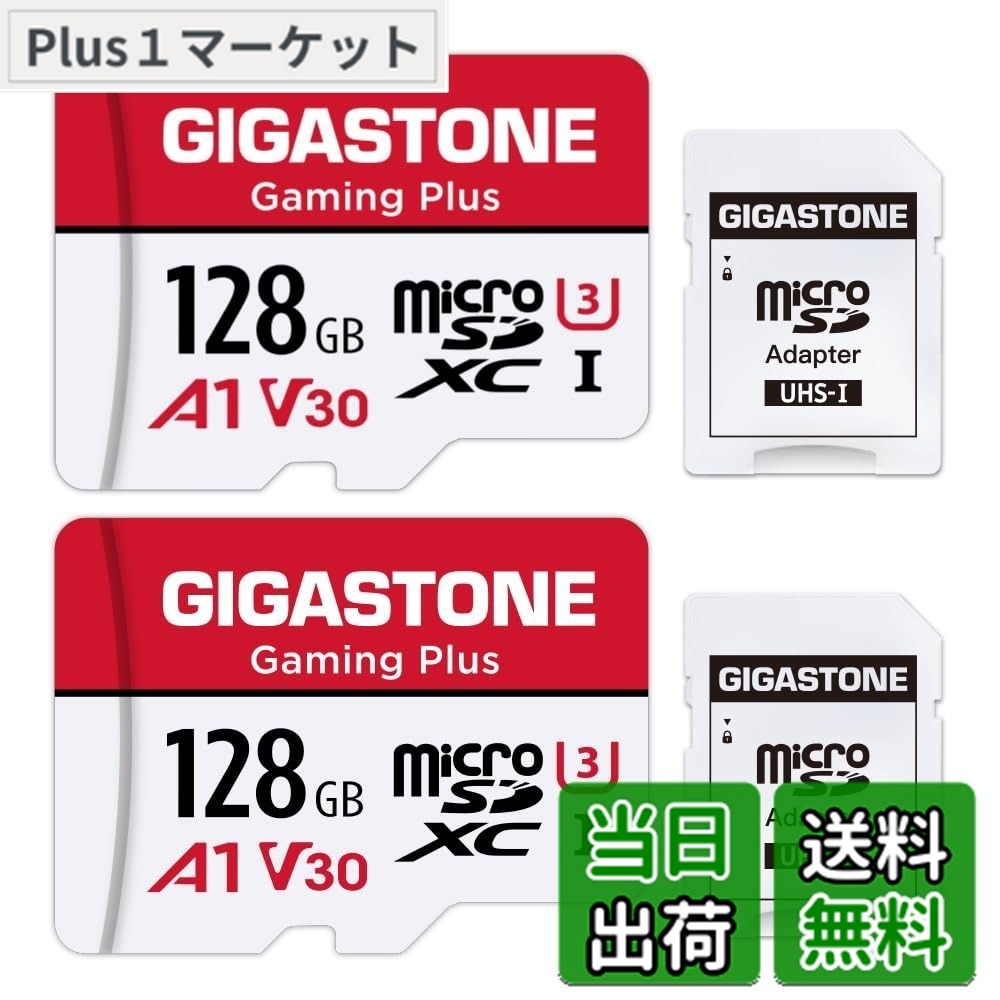 【貨物輸送無料】GIGASTONE マイクロsd歌留多 128GB 2個仕掛ける, SDアダプター2個付 ミニ納める入れもの2個付, 4K UHD画像 100MB/S 弾丸道路 MicroSDXC, UHS-I A1 V30 U3 Class 10