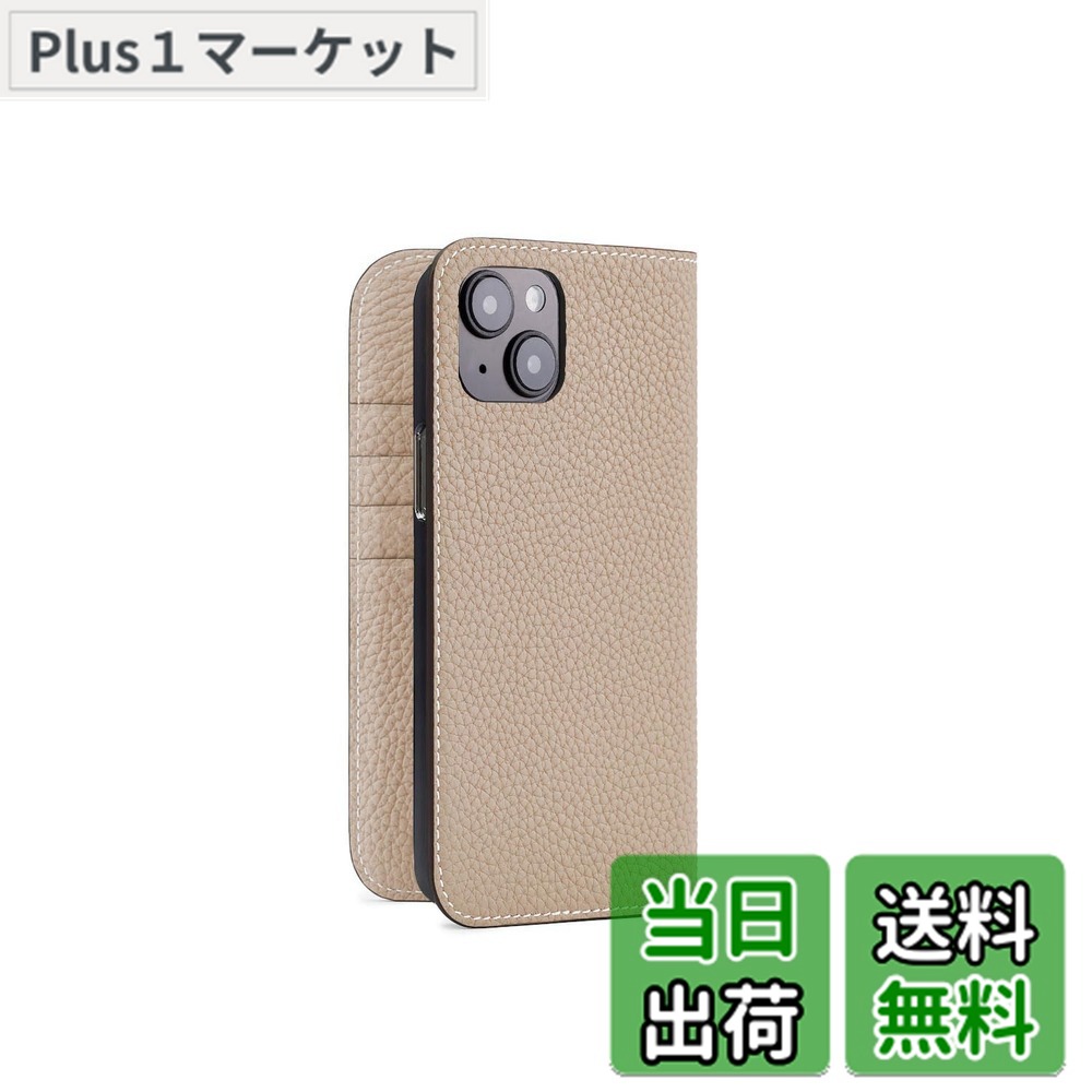 【貨物輸送無料】【ボナベンチュラ】当用日記容れもの シュリンクレザー 色：グレージュ、大いさ：iPhone 14 Plus ケース・カバー-スマートフォン・携帯電話アクセサリー