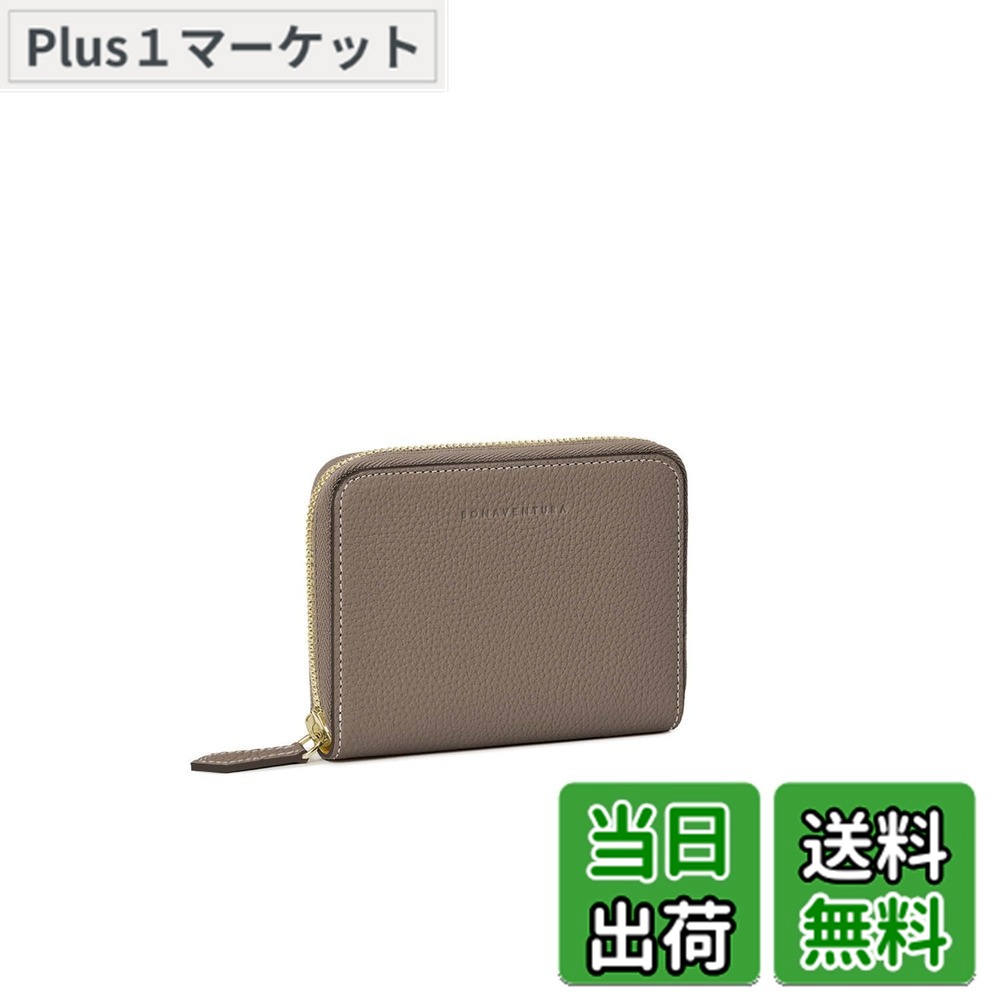 【送料無料】【BONAVENTURA】ミディアム ファンクショナル ジップウォレット シュリンクレザー 色:エトープ x イエロー、サイズ:カードスリット|Plus1マーケット店