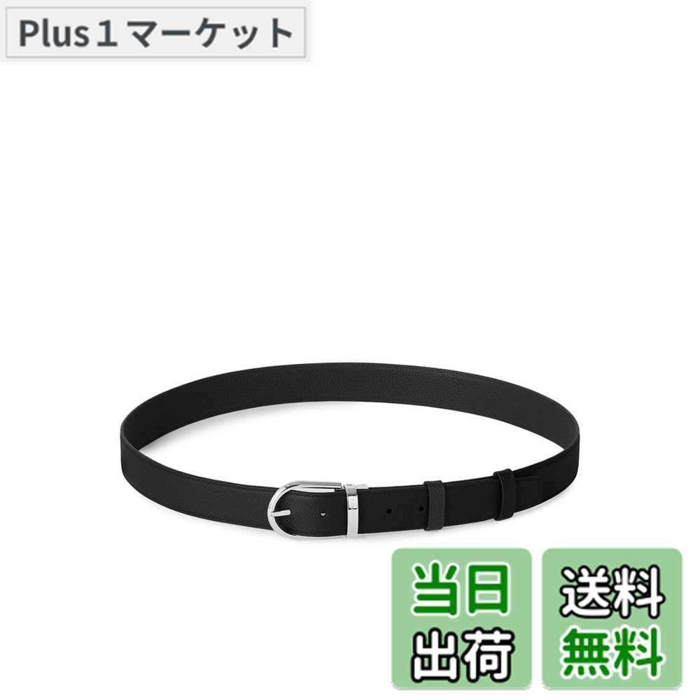 【送料無料】[BONAVENTURA] メンズ ラウンドバックル ベルト (30mm/35mm) 色：ブラック x ブラック（ノービレレザー x シュリンクレザー）、サイズ：ラウンドバックル(35mm) 37,362円