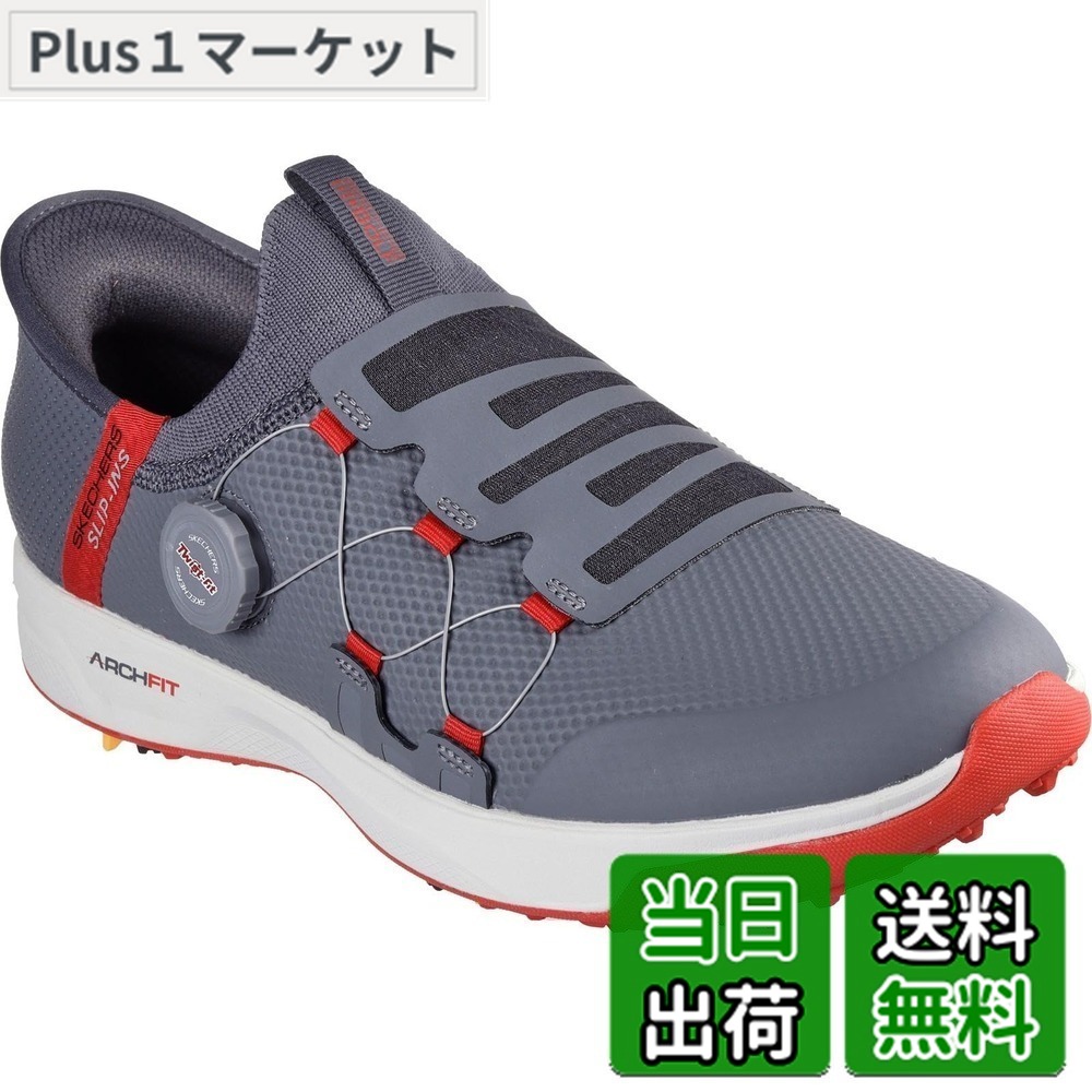 【送料無料】[スケッチャーズ] ゴルフシューズ スリップインズ ゴー ゴルフ エリート GO GOLF ELITE VORTEX S-INS 214076-CCRD/メンズ 色：チャコールグレー、サイズ：25.5 cm｜Plus1マーケット店