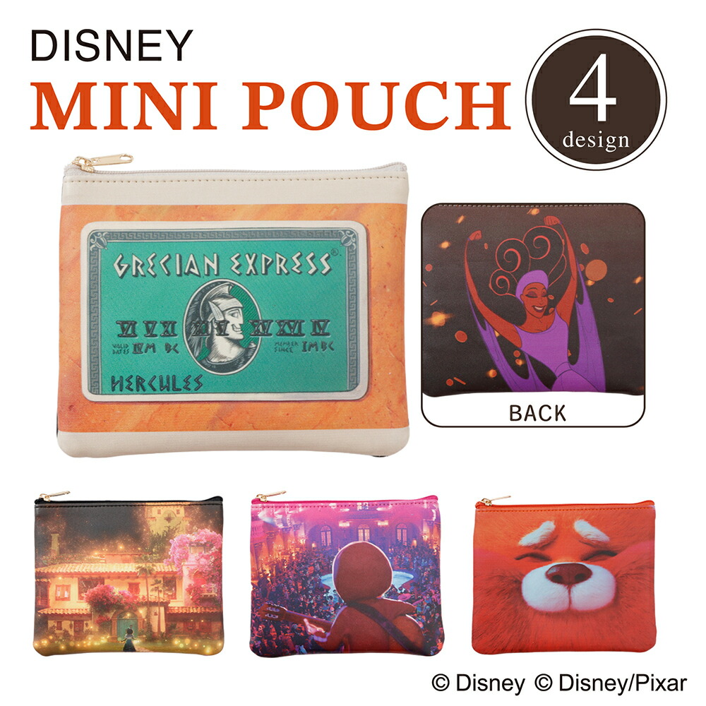 Disney ディズニー『 ヘラクレス 』 デザイン ミニポーチ フラットポーチ コスメ メイク カリオペ ミューズ 数量限定 クリスマス ギフト画像