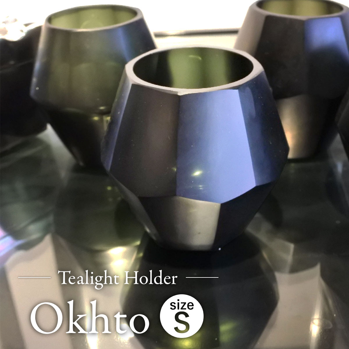 【EICHHOLTZ（アイホールツ)】蝋燭保持者TEALIGHT HOLDER OKHTO S108317/黒いこと大きさ\u0026#248; 8,5 x H. 10 珊