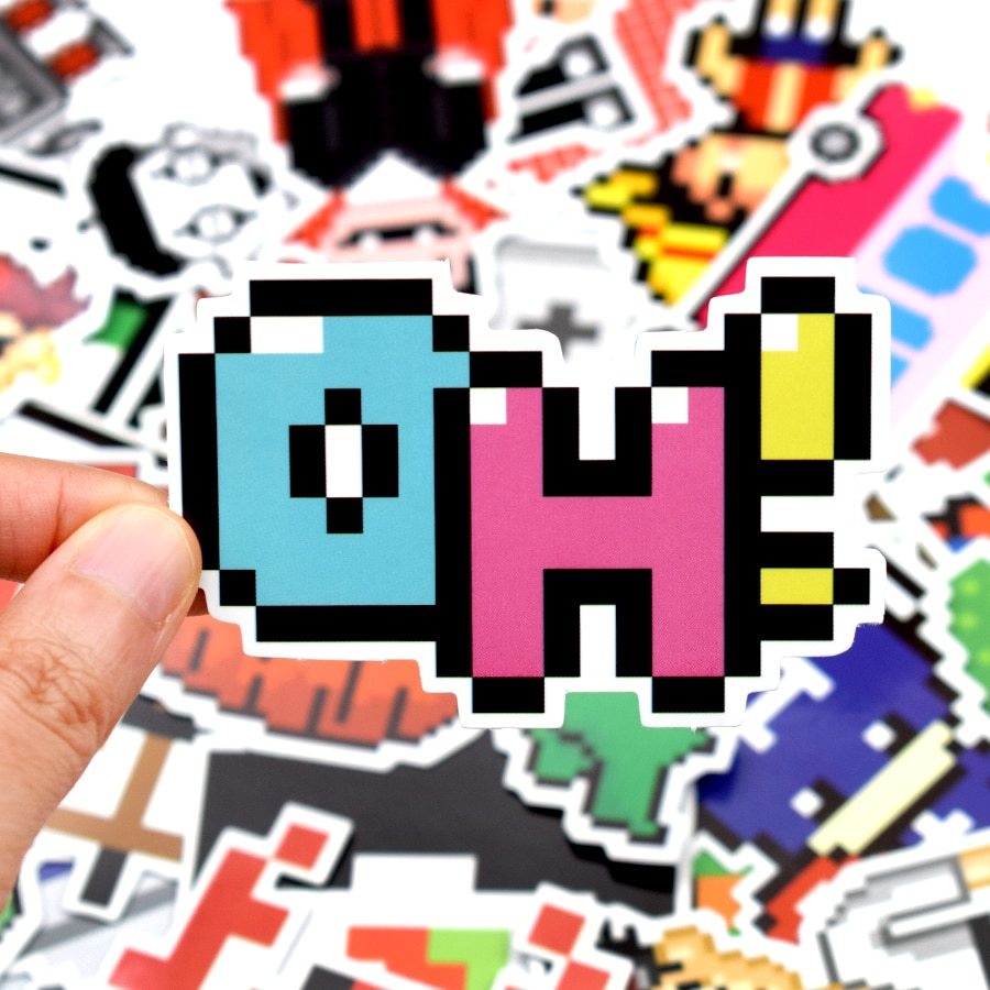 楽天市場 ピクセル ドット絵 ステッカー 50枚セット ラベルステッカー ブランド おしゃれ デコ キャラクター おもしろ かわいい 防水 パソコン スマホ ハワイ 自転車 バイク スーツケース ヘルメット 大量 手帳 面白い 詰め合わせ 誕生日 記念日 Select ギフト