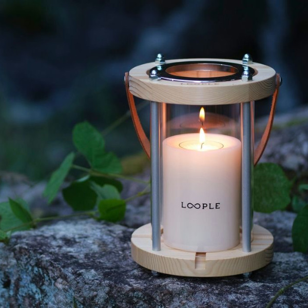 LOOPLE キャンドルランタン ウッド L アイボリー 06663601 ペガサスキャンドル ループル キャンドル ホルダー スタンド キャンプ アウトドア 風に強い 屋外 リラックス プレゼント ギフト