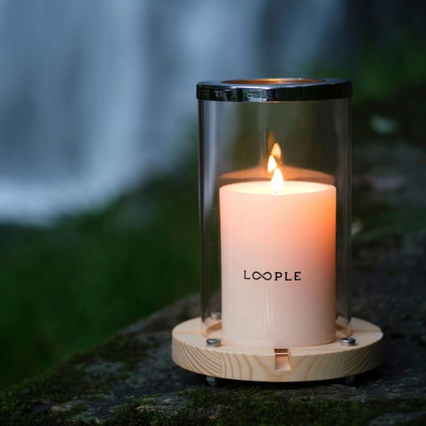 LOOPLE キャンドルシリンダー ウッド アイボリー 06663701 ペガサスキャンドル ループル キャンドル ホルダー スタンド キャンプ アウトドア 風に強い 屋外 リラックス プレゼント ギフト